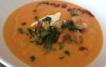 Creamy Sweet Potato-Cashew Soup