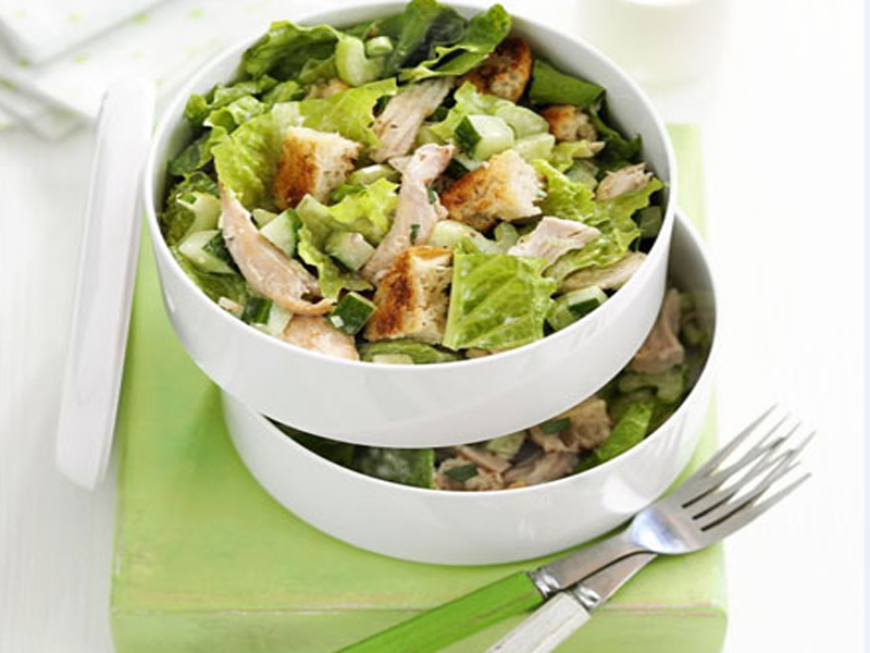 Caesar Salad with Herbed Croutons